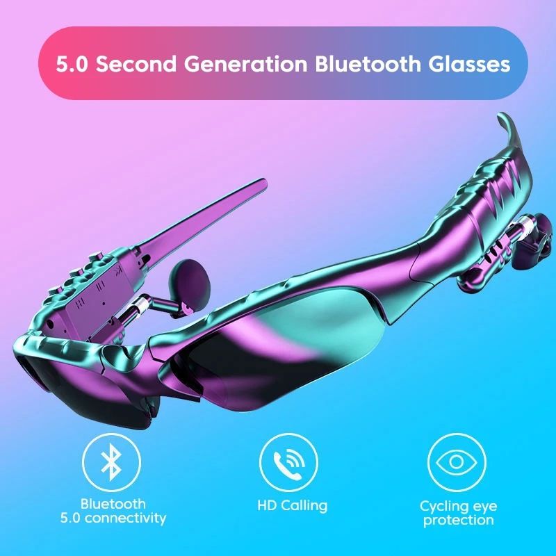 Stereo Wireless Earphones with Mic, Polarized Sunglasses for Driving Cycling Sports, Noise Reduction HeadphonesSun glasses