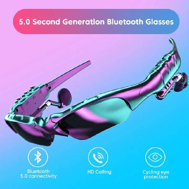 Stereo Wireless Earphones with Mic, Polarized Sunglasses for Driving Cycling Sports, Noise Reduction HeadphonesSun glasses