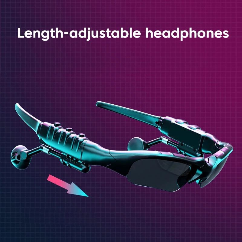 Stereo Wireless Earphones with Mic, Polarized Sunglasses for Driving Cycling Sports, Noise Reduction HeadphonesSun glasses