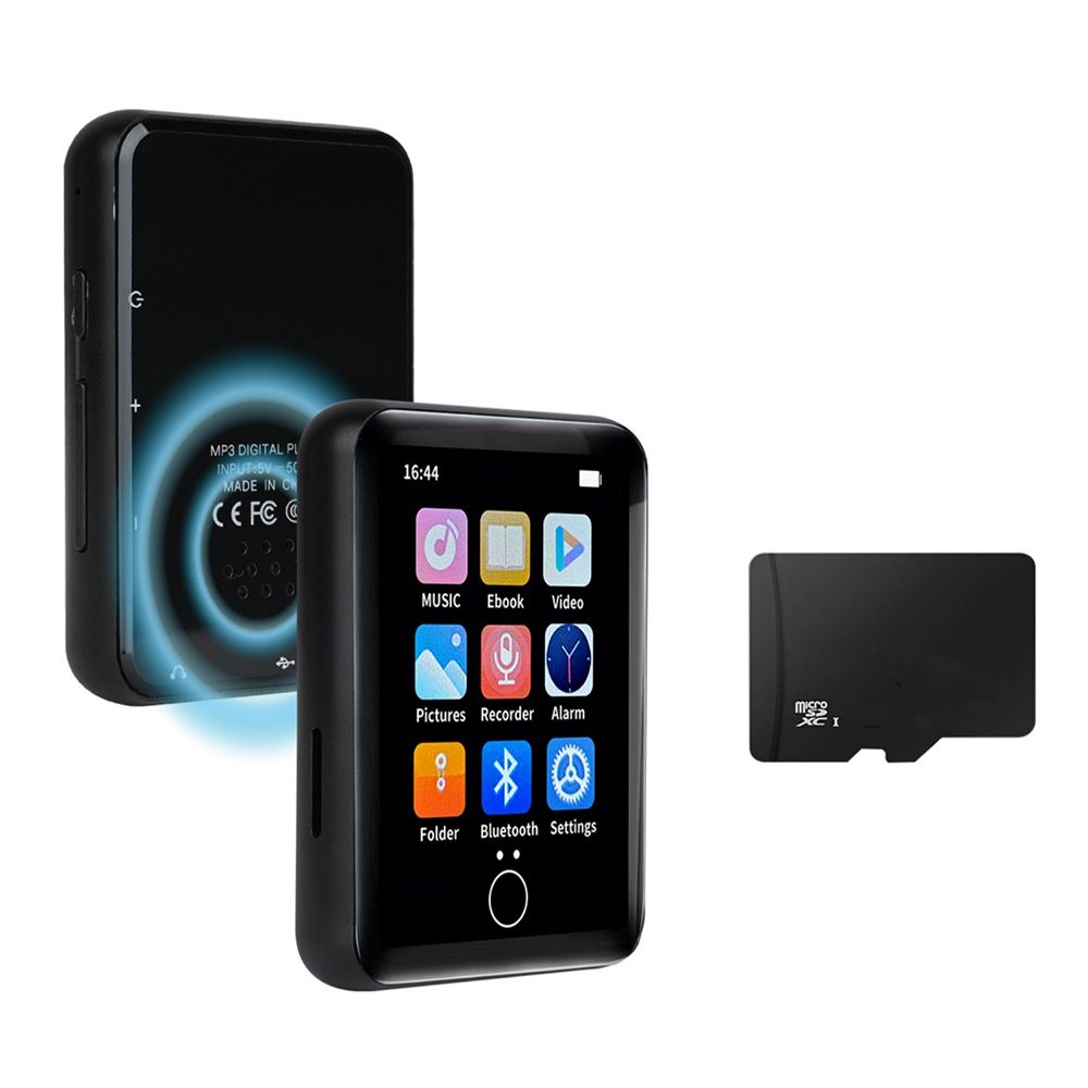 MP4 player with Bluetooth touch screen Student MP3 portable music player Supports listening to music watching videos voice recorder (wav) and e-books (txt format) Built-in 16GB+128G card