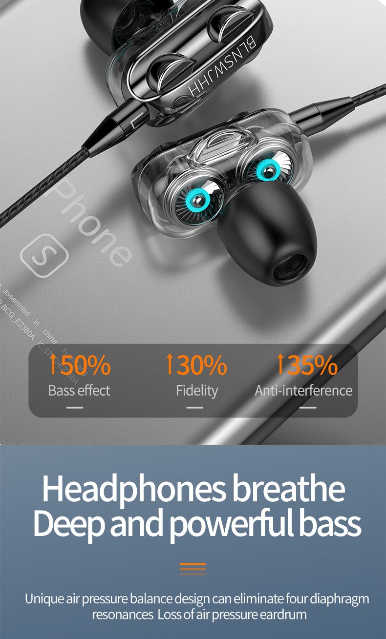 Type-C Wired Earphones 2025 New in-ear earphones  3.5mm Wired Stereo Earbuds gaming headphones with microphone