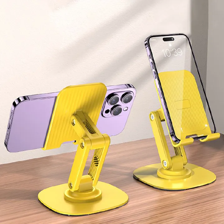 New dual-axis metal 360-degree rotating mobile phone stand desktop multi-function portable folding lifting adjustment