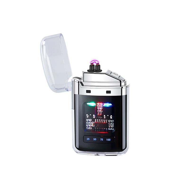 Transparent shell outdoor waterproof power display lighter USB charging cigarette lighter