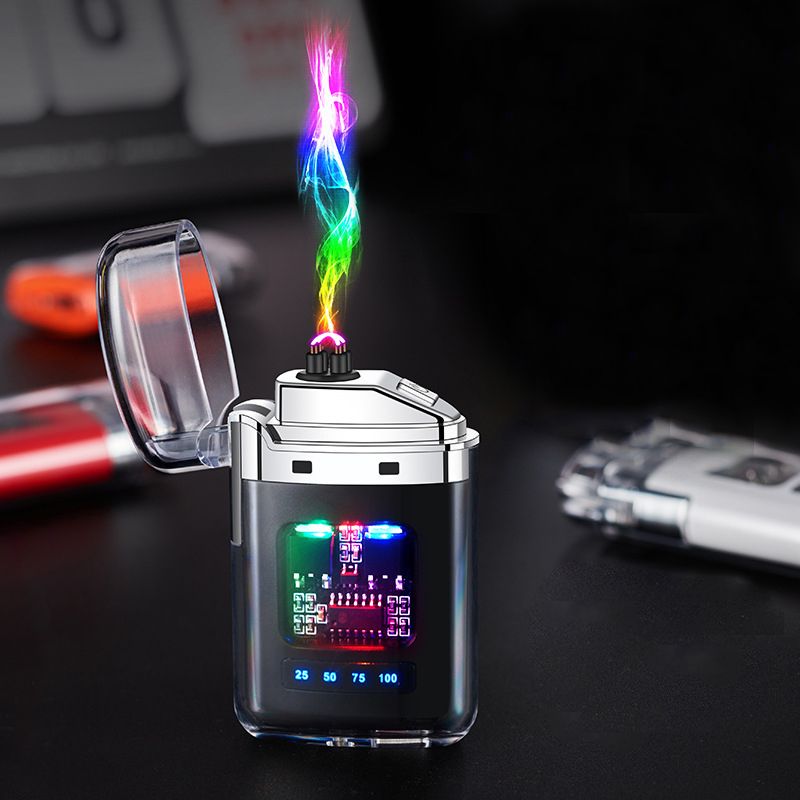 Transparent shell outdoor waterproof power display lighter USB charging cigarette lighter