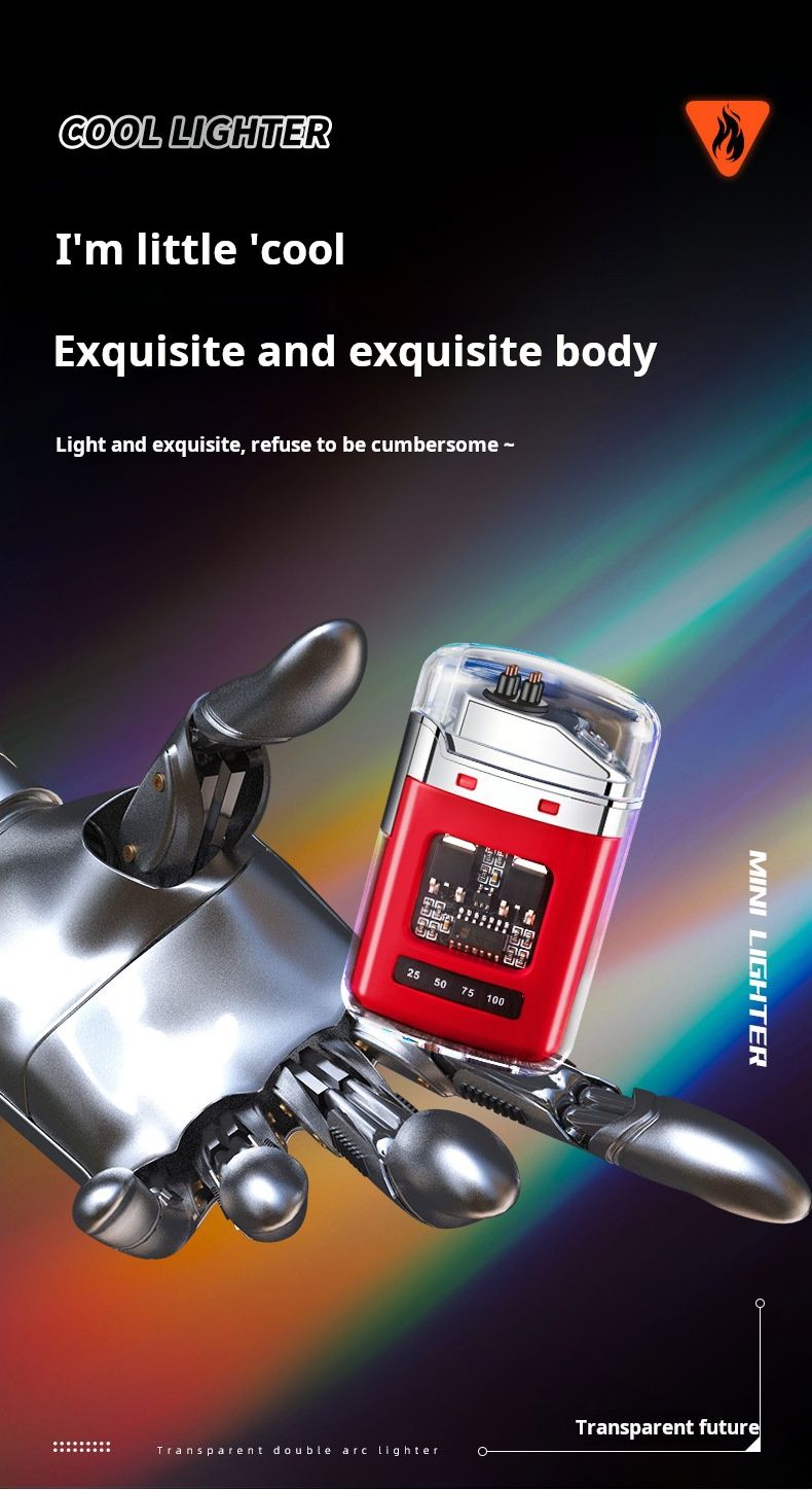 Transparent shell outdoor waterproof power display lighter USB charging cigarette lighter