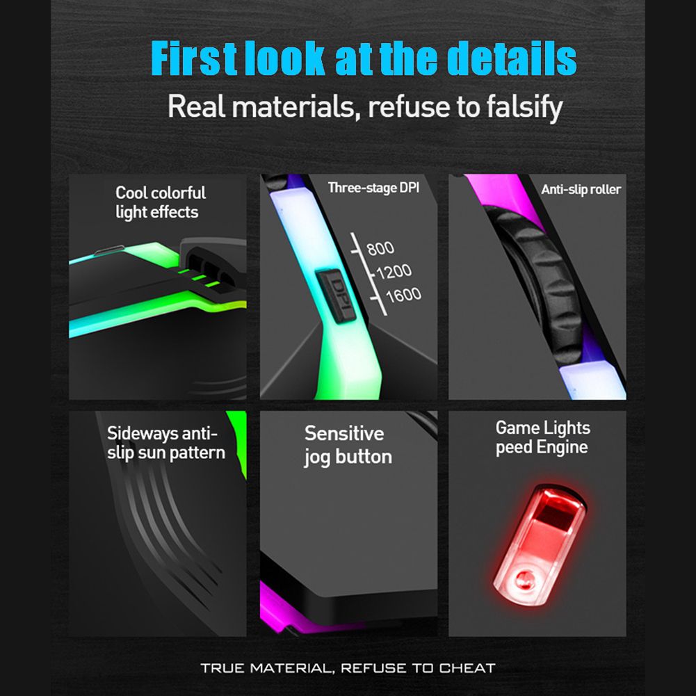 USB Wired Gaming Mouse Mice RGB Mouse Ergonomic Optical Mouse, Computer Mouse for Laptop, PC, Computer, Notebook,1600DPI,Gaming Mouse New Product Promotion: LED Optical Professional Gaming Mouse