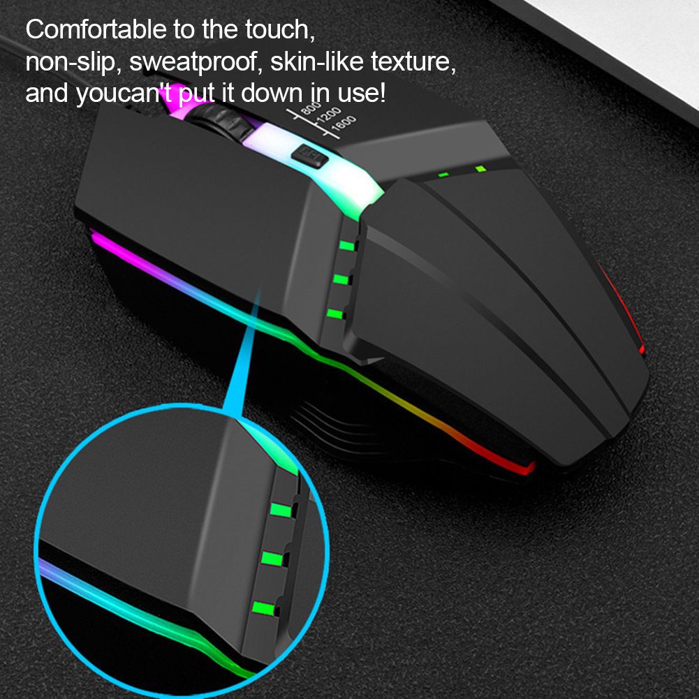 USB Wired Gaming Mouse Mice RGB Mouse Ergonomic Optical Mouse, Computer Mouse for Laptop, PC, Computer, Notebook,1600DPI,Gaming Mouse New Product Promotion: LED Optical Professional Gaming Mouse