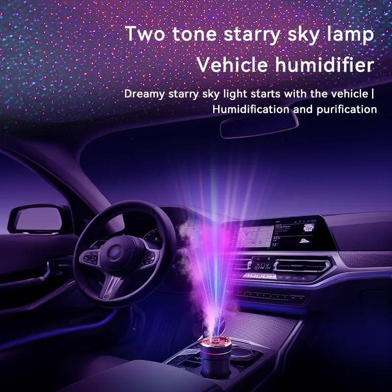 New Humidifier Mini USB Portable Desktop Bedroom Starry Sky Projector Lamp Car Humidifier
