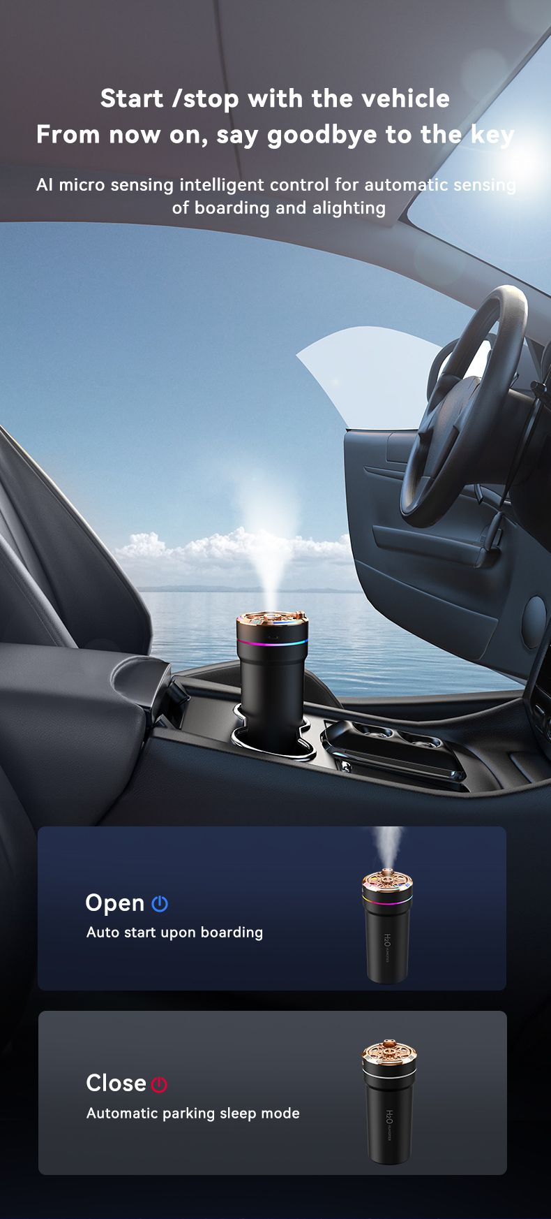 New Humidifier Mini USB Portable Desktop Bedroom Starry Sky Projector Lamp Car Humidifier