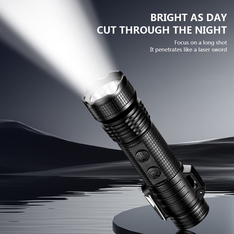 Outdoor multifunctional waterproof and windproof double arc lighter rechargeable flashlight lighting smokeless open flame cigarette lighter