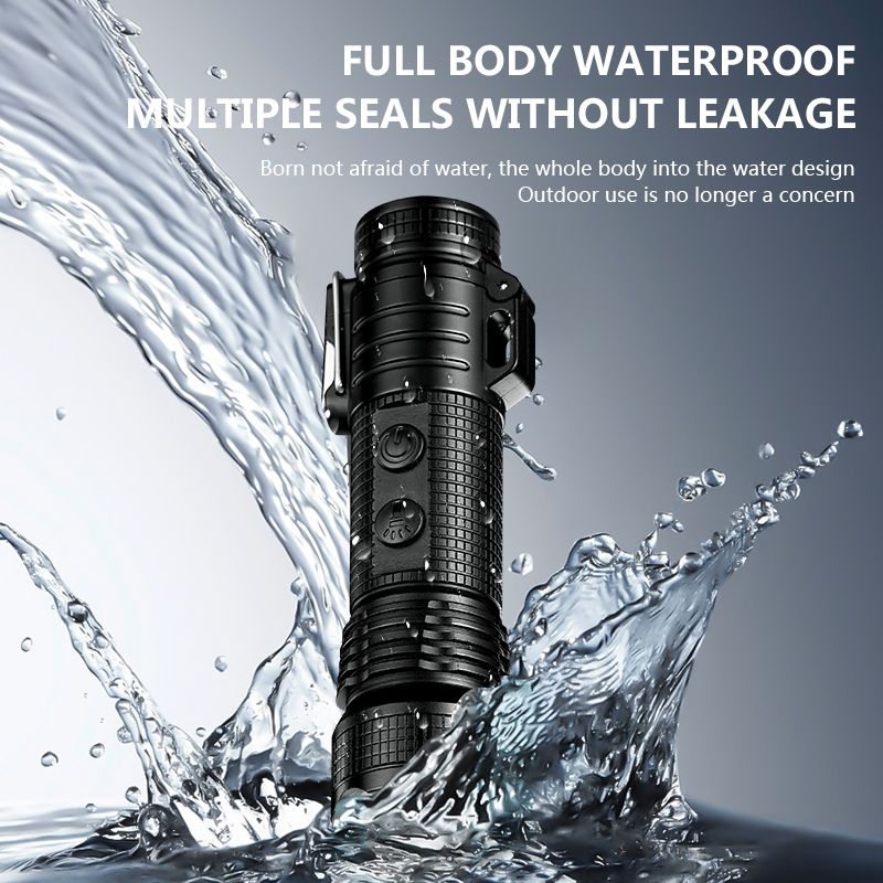 Outdoor multifunctional waterproof and windproof double arc lighter rechargeable flashlight lighting smokeless open flame cigarette lighter