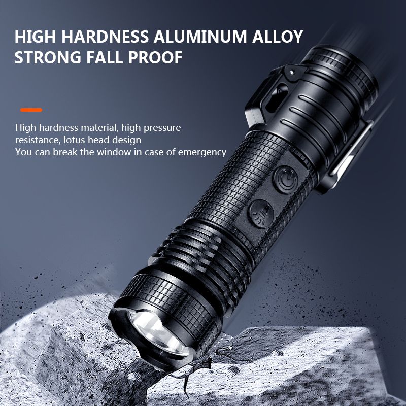 Outdoor multifunctional waterproof and windproof double arc lighter rechargeable flashlight lighting smokeless open flame cigarette lighter