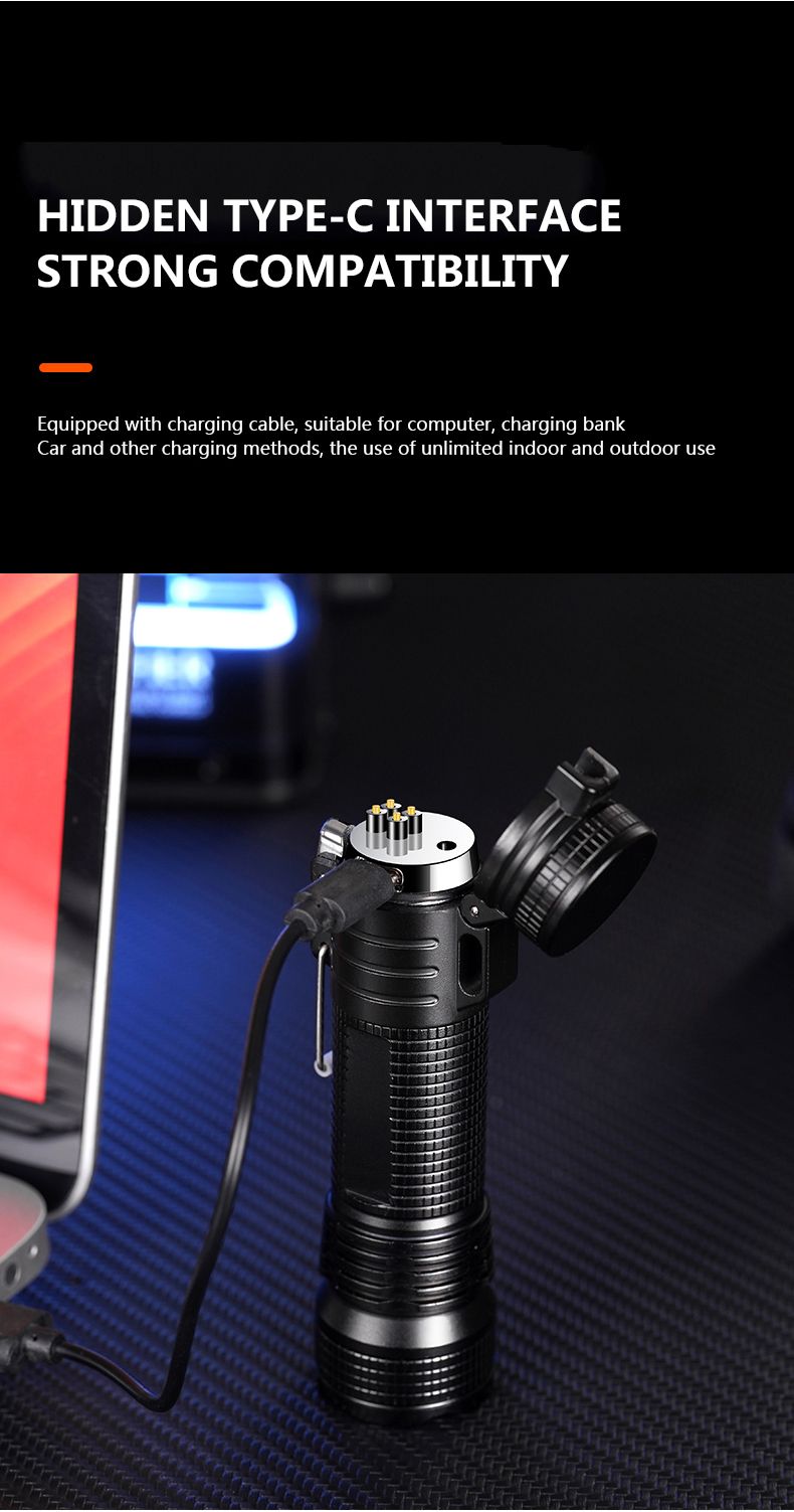 Outdoor multifunctional waterproof and windproof double arc lighter rechargeable flashlight lighting smokeless open flame cigarette lighter
