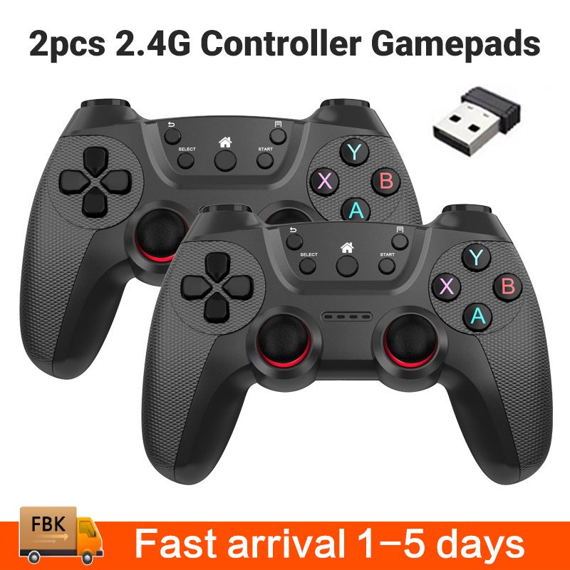 2pcs 2.4G Controller Gamepads Android Wireless Joystick For PS3 /PC/TV Box/Smart Phone Game Joystick For Super Console X Pro Gamepad Game Accessories Joypad Double Game Mobile Phone Handheld Device