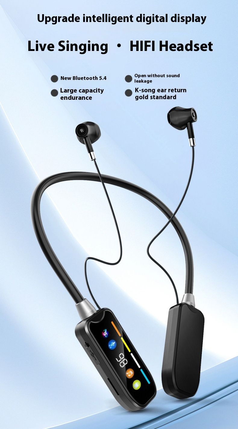 Sports Earphones Wireless Bluetooth Earphones Headphones Noise Reduction New digital neck hanging, ultra long battery life, standby, ear return monitoring, card insertion, noise reduction