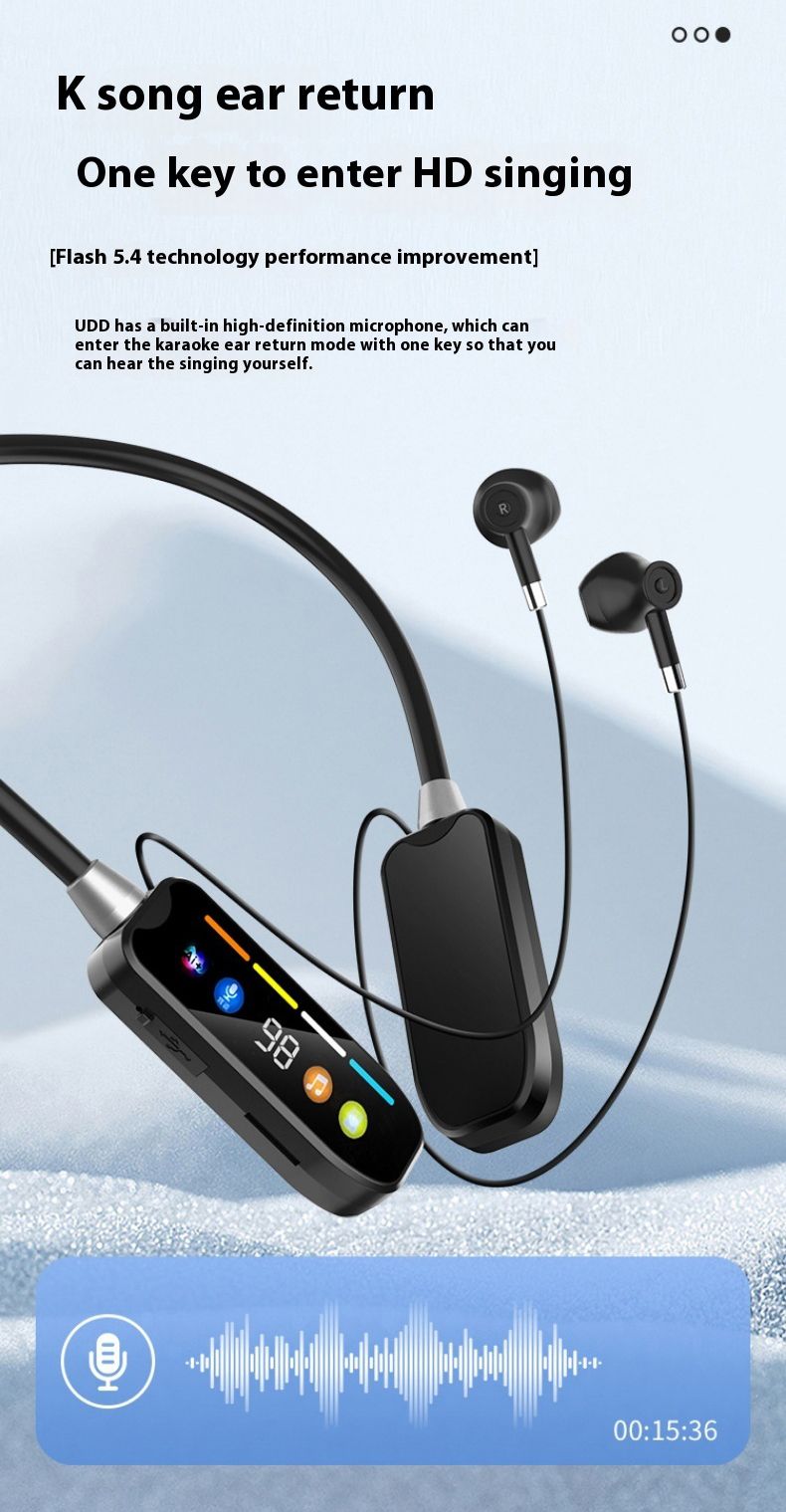 Sports Earphones Wireless Bluetooth Earphones Headphones Noise Reduction New digital neck hanging, ultra long battery life, standby, ear return monitoring, card insertion, noise reduction