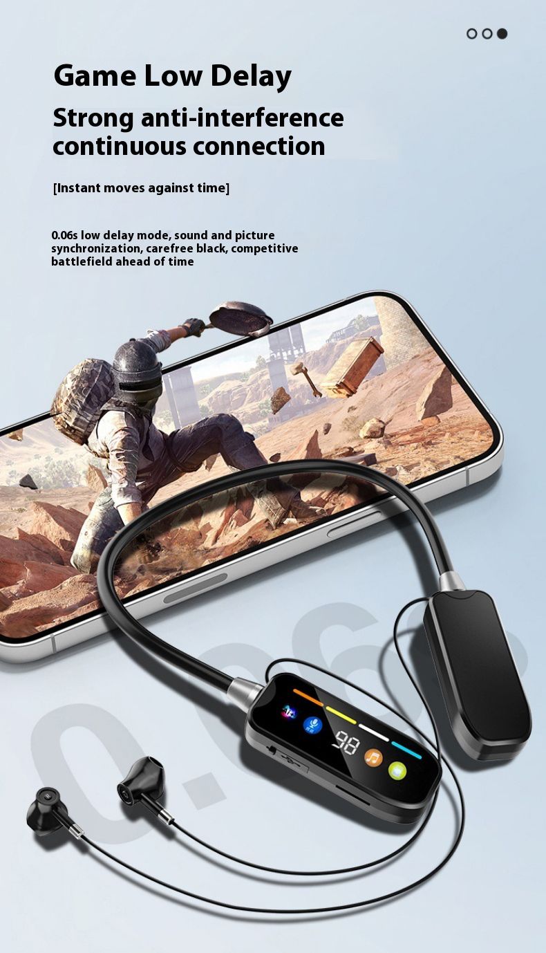 Sports Earphones Wireless Bluetooth Earphones Headphones Noise Reduction New digital neck hanging, ultra long battery life, standby, ear return monitoring, card insertion, noise reduction