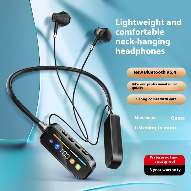 Sports Earphones Wireless Bluetooth Earphones Headphones Noise Reduction New digital neck hanging, ultra long battery life, standby, ear return monitoring, card insertion, noise reduction