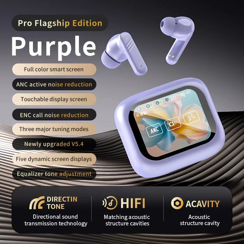 Wireless Bluetooth EarpodsTWS Wireless Translation Noise Cancelling Earbuds with Screen Online Translation 144 Languages ​​Headphones