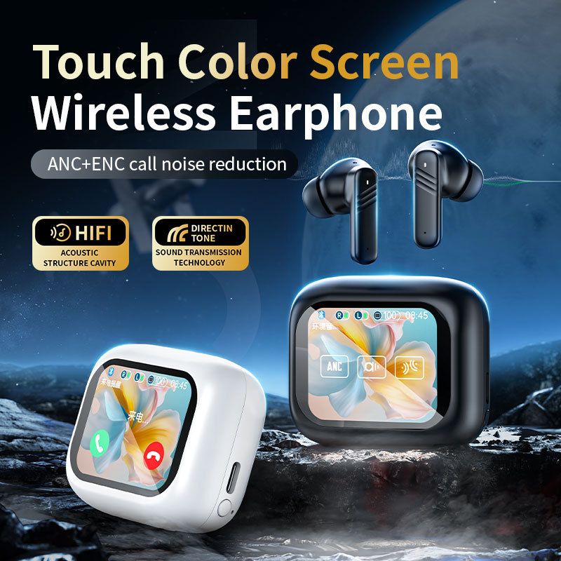 Wireless Bluetooth EarpodsTWS Wireless Translation Noise Cancelling Earbuds with Screen Online Translation 144 Languages ​​Headphones