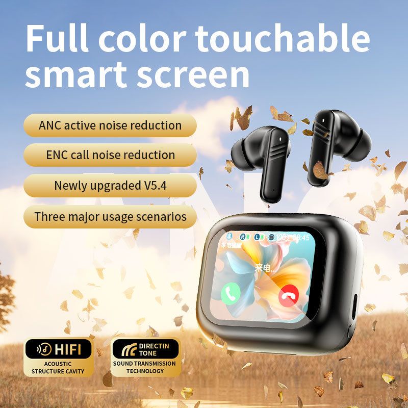 Wireless Bluetooth EarpodsTWS Wireless Translation Noise Cancelling Earbuds with Screen Online Translation 144 Languages ​​Headphones
