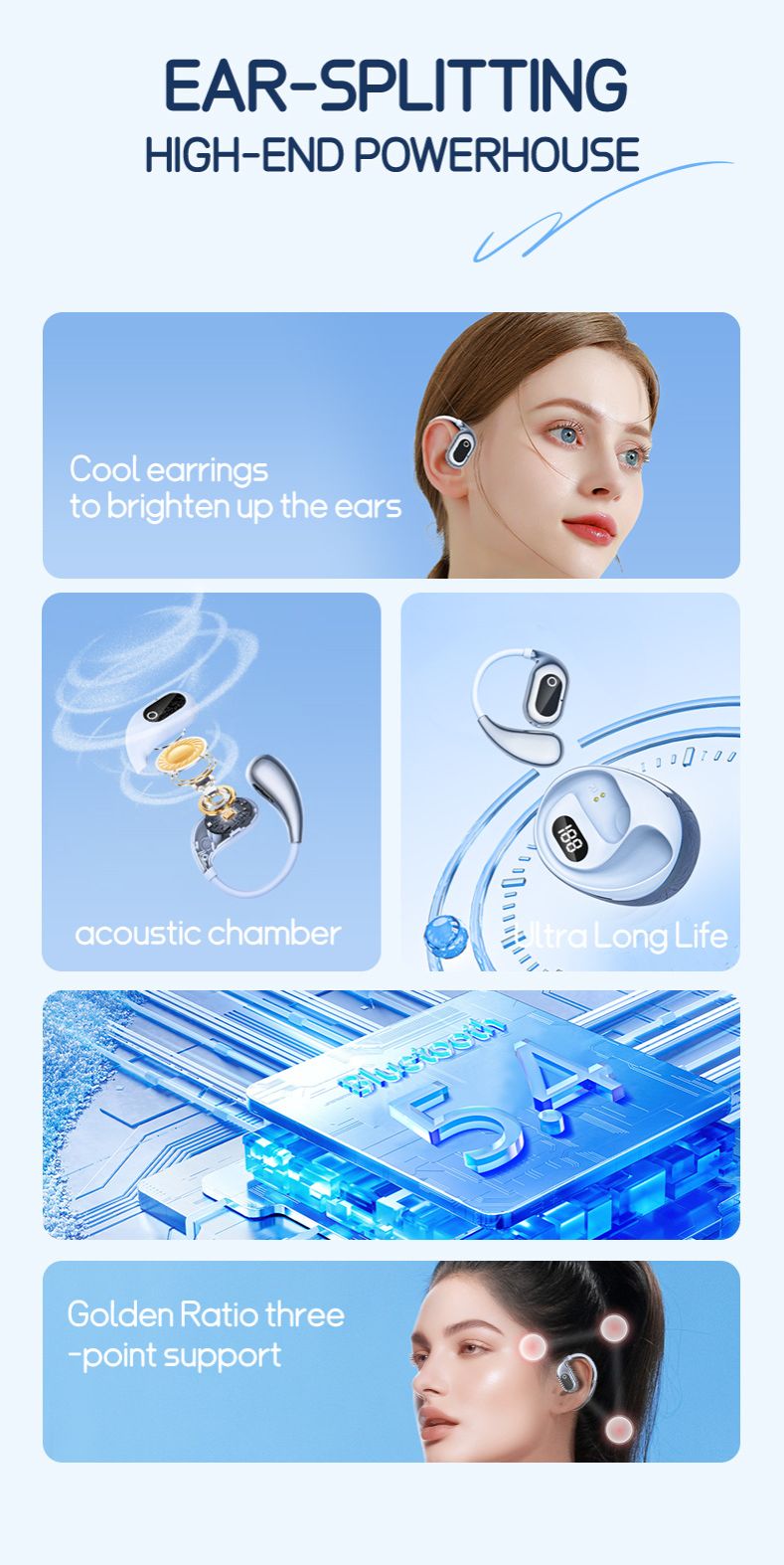 XG99 OWS air conduction earhook sports Bluetooth Earpods V5.4 binaural HD call true wireless sports earphones with lanyard