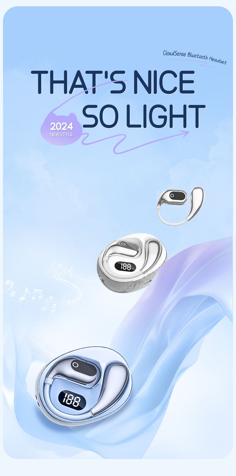 XG99 OWS air conduction earhook sports Bluetooth Earpods V5.4 binaural HD call true wireless sports earphones with lanyard