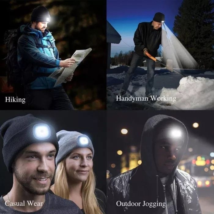 Winter Sports Warm Bluetooth 5.0 Wireless Headphone Music Hat Beanie Cap Unisex Bluetooth Led Music Beanie Hat With Light