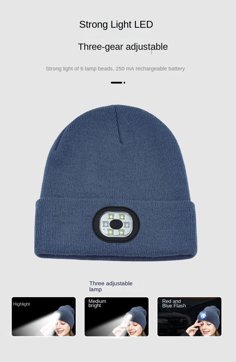 Winter Sports Warm Bluetooth 5.0 Wireless Headphone Music Hat Beanie Cap Unisex Bluetooth Led Music Beanie Hat With Light