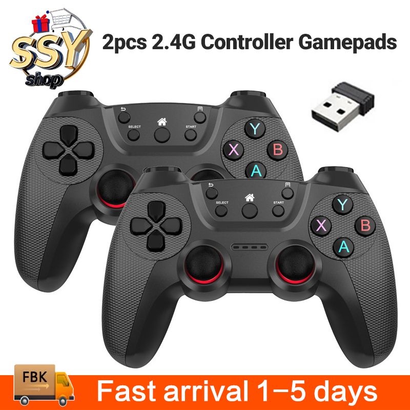 2pcs 2.4G Controller Gamepads Android Wireless Joystick For PS3 /PC/TV Box/Smart Phone Game Joystick For Super Console X Pro Gamepad Game Accessories Joypad Double Game Mobile Phone Handheld Device