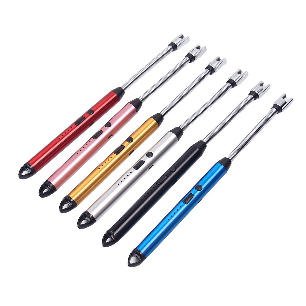 USB Rechargeable Lighters Kitchen Tools Outdoor BBQ Windproof Arc Pulse Fire Igniter 360 Degree Free Rotation Lighter USB Charging Lighters for Give a Gift