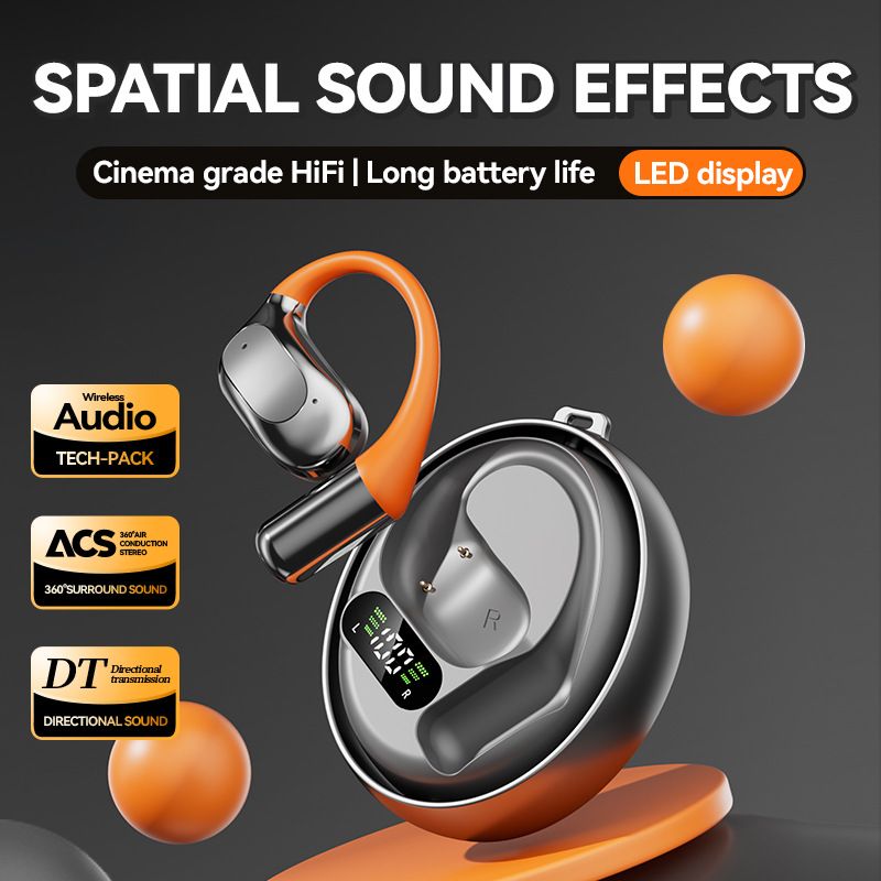 New smart AI translation Bluetooth headset earhook rotating sports wireless headset with ultra-long battery life