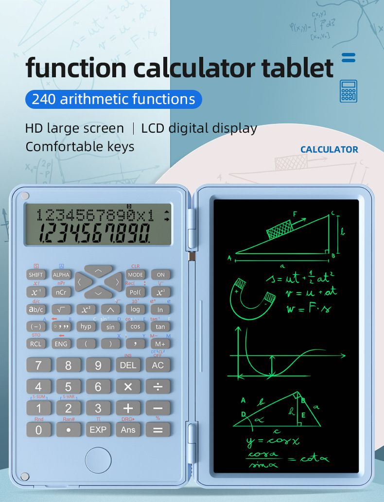Portable scientific calculator school office stationery multifunctional stationery scientific function computer writing board children's drawing board