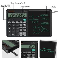 12-digit scientific calculator with writing pad 2 in 1 electronic calculator with LCD writing pad suitable for office use and student use