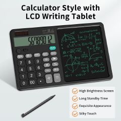 12-digit scientific calculator with writing pad 2 in 1 electronic calculator with LCD writing pad suitable for office use and student use