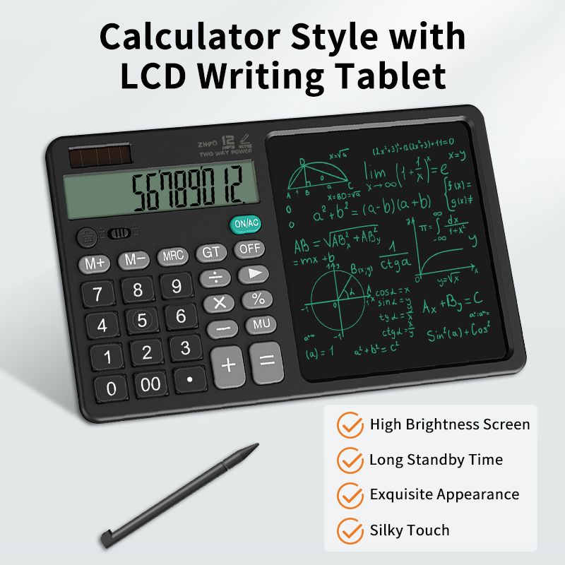 12-digit scientific calculator with writing pad 2 in 1 electronic calculator with LCD writing pad suitable for office use and student use
