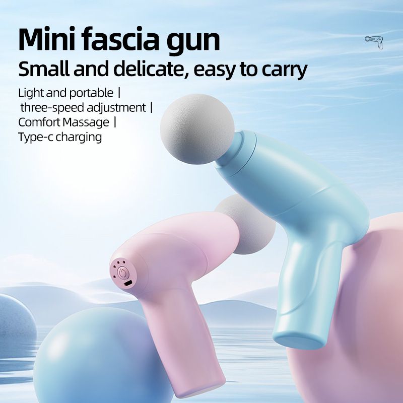 Portable Mini Rechargeable Massage Gun Wireless Charging Fitness Electric Fascia Gun Full Body Muscle Relaxation Massager