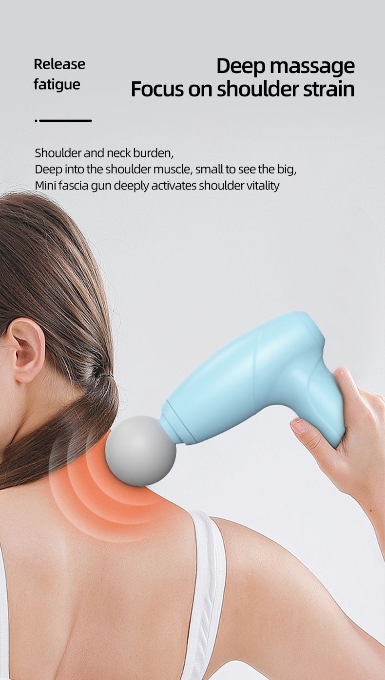 Portable Mini Rechargeable Massage Gun Wireless Charging Fitness Electric Fascia Gun Full Body Muscle Relaxation Massager