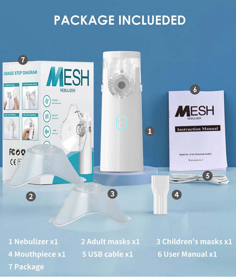 Home Nebulizer Medical Mesh Nebulizer Portable Inhaler Adult Children Handheld Mini Silent Steam Nasal Humidifier Inhaler Tool Nebulizer Asthma