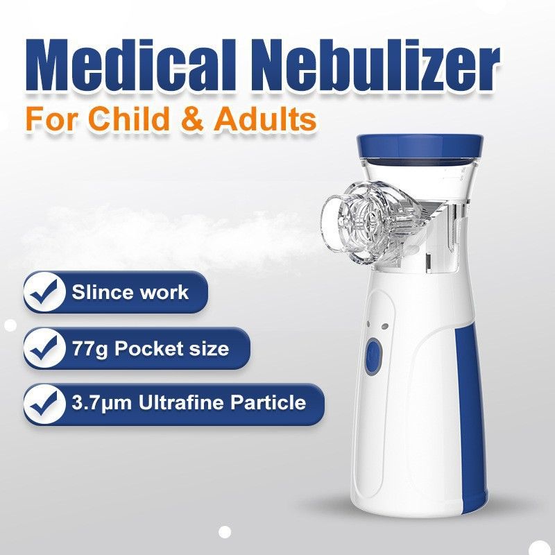 New Medical Mesh Nebulizer Portable Inhaler Children Adult Handheld Mini Silent Steam Nasal Humidifier Pediatric Cold Cough Asthma Nebulizer Health Medical Supplies Health Care Medical Equipment