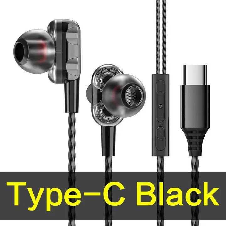 Type-C Wired Earphones 2025 New in-ear earphones  Stereo Earbuds gaming headphones with microphone