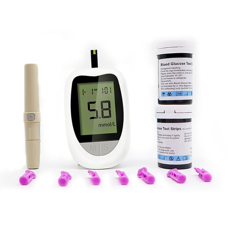 Smart Blood Glucose Meter Accurate Blood Glucose Meter Diabetes Home Blood Glucose Test Kit Blood Glucose Tester with Blood Glucose Meter + 50 Test Strips + 50 Needles + Blood Collection Pen