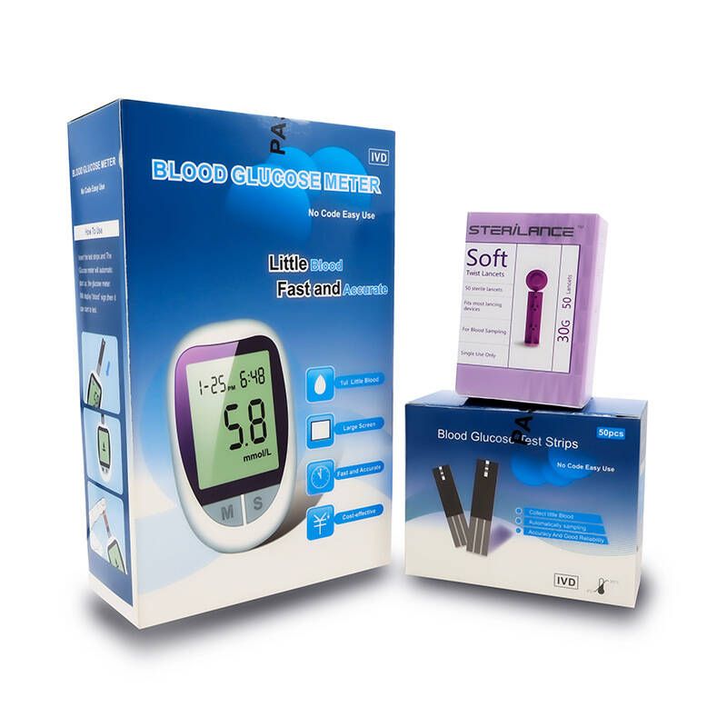 Smart Blood Glucose Meter Accurate Blood Glucose Meter Diabetes Home Blood Glucose Test Kit Blood Glucose Tester with Blood Glucose Meter + 50 Test Strips + 50 Needles + Blood Collection Pen
