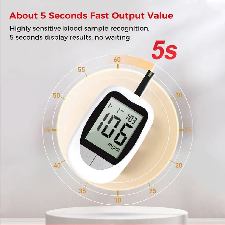 Smart Blood Glucose Meter Accurate Blood Glucose Meter Diabetes Home Blood Glucose Test Kit Blood Glucose Tester with Blood Glucose Meter + 50 Test Strips + 50 Needles + Blood Collection Pen