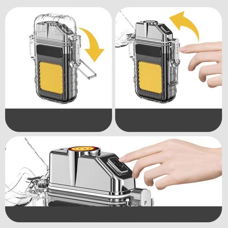 Multifunctional USB Rechargeable Lighters Portable Lighting Lighter Super Bright Flashlights Outdoor Camping Lighting Waterproof Lighter Emergency Work Lights Super Long Battery Life