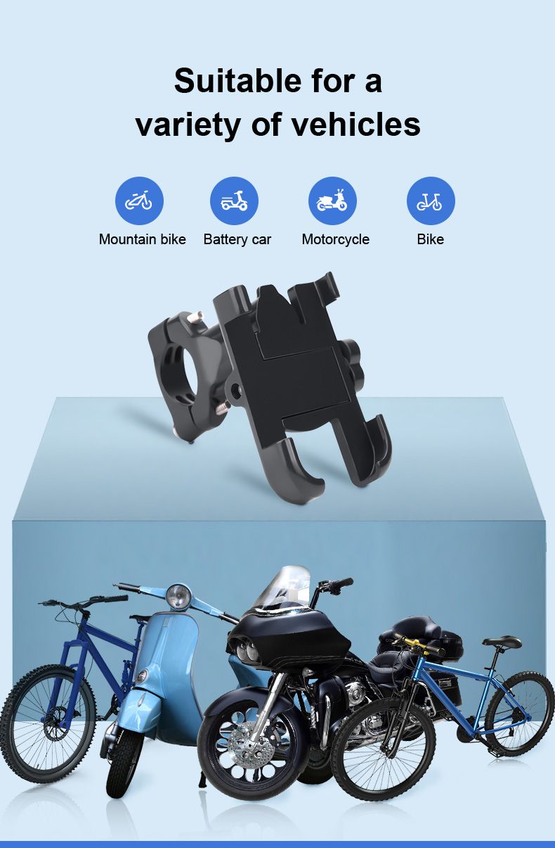 Rotatable motorcycle bicycle mobile phone holder suitable for smart phone bicycle motorcycle navigation Meituan takeaway cycling metal mobile phone holder