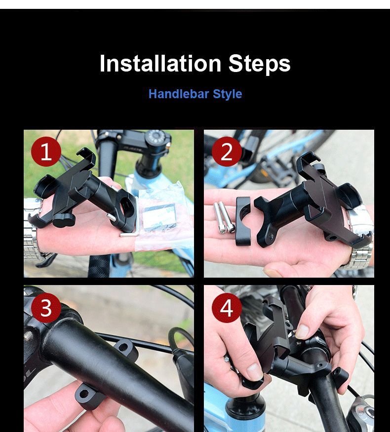Rotatable motorcycle bicycle mobile phone holder suitable for smart phone bicycle motorcycle navigation Meituan takeaway cycling metal mobile phone holder