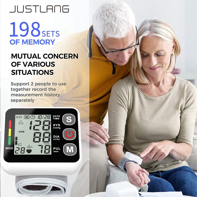 Blood Pressure Monitors Portable LCD Digital Upper Arm Measuring Tool Fully Automatic High-precision Medical Equipment Heart Rate Pulse Meter Sphygmomanometer Tensiometer Health Monitors