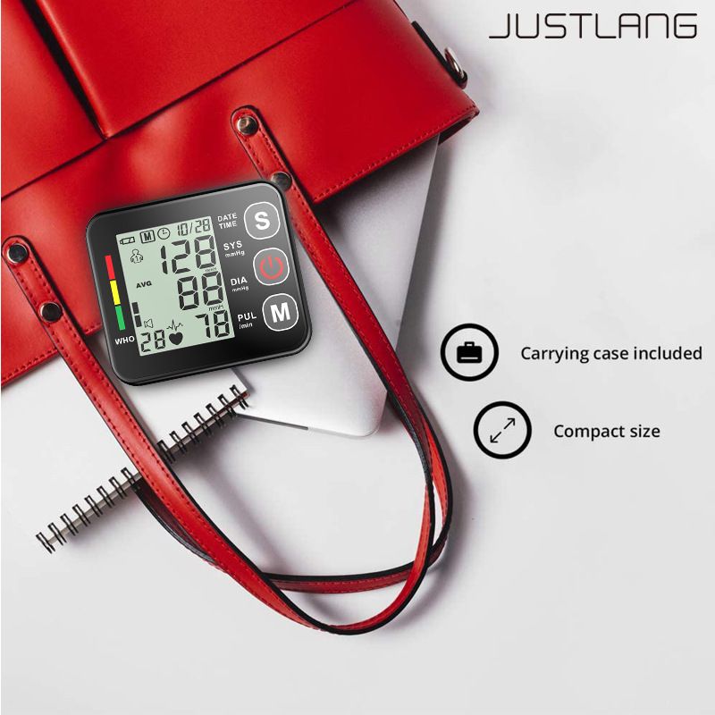 Blood Pressure Monitors Portable LCD Digital Upper Arm Measuring Tool Fully Automatic High-precision Medical Equipment Heart Rate Pulse Meter Sphygmomanometer Tensiometer Health Monitors