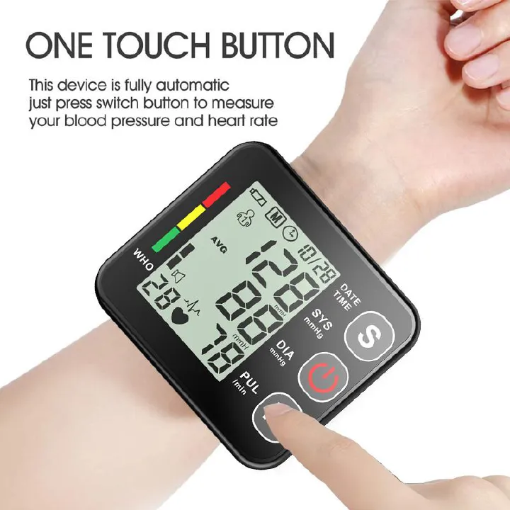 Blood Pressure Monitors Portable LCD Digital Upper Arm Measuring Tool Fully Automatic High-precision Medical Equipment Heart Rate Pulse Meter Sphygmomanometer Tensiometer Health Monitors